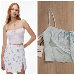 NWT SUNDAY BEST | Aritzia Delilah Blouse Cropped Tank Top | Sz. L